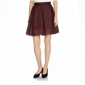 New Maje pleated red black skirt, size 1, new without tag